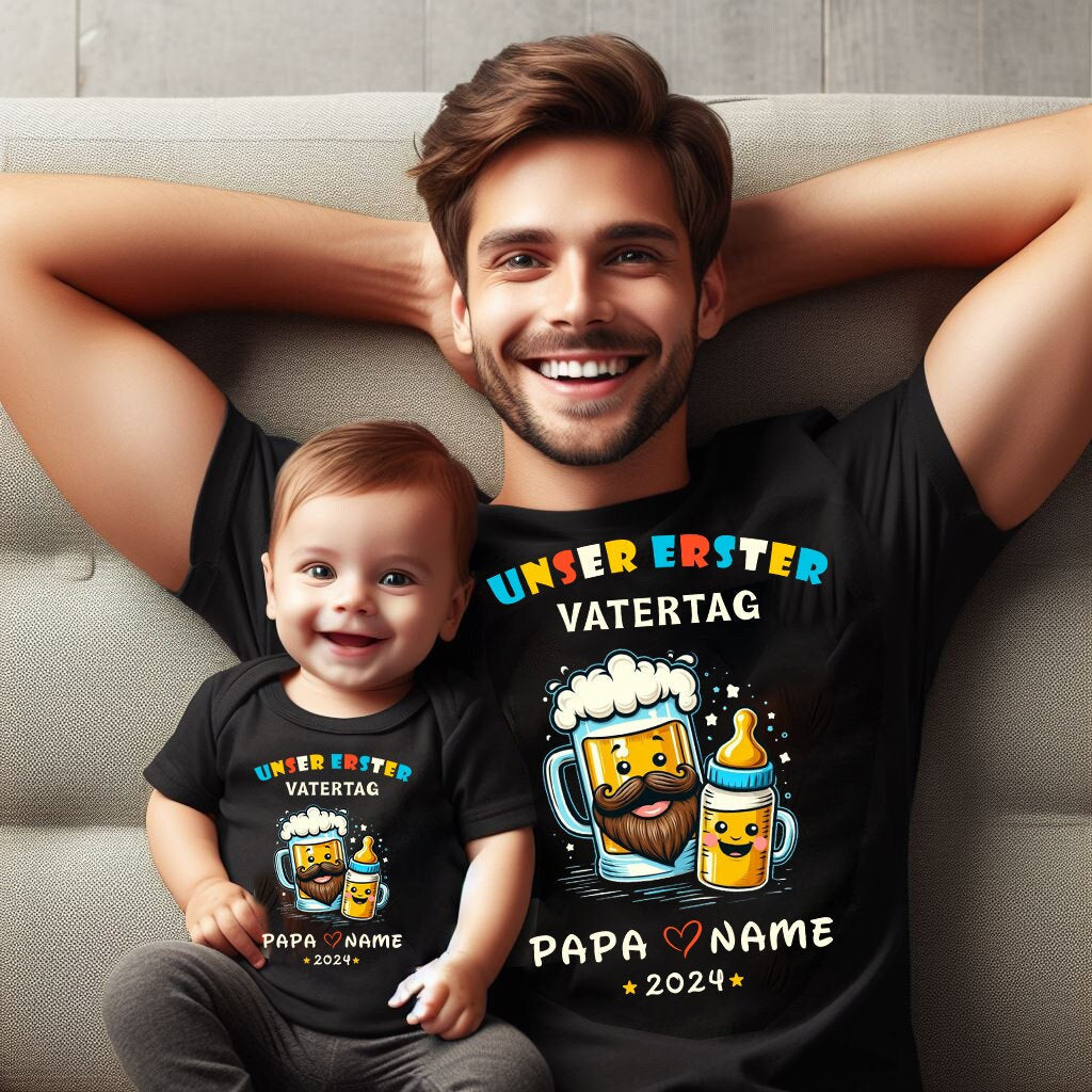 Custom First Father’s Day Shirt – Personalized with Child’s Name and Special Year