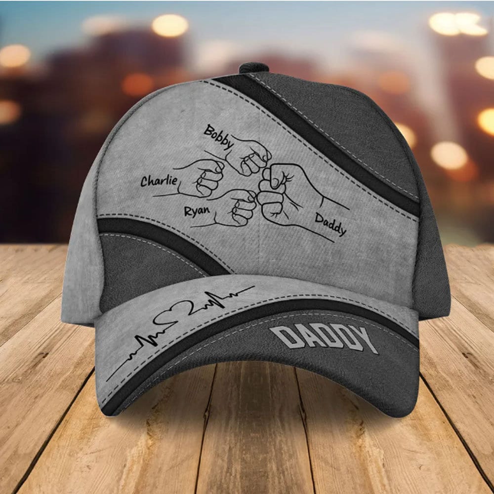 Personalized Fist Bump Daddy Classic Cap - Father's Day Gift