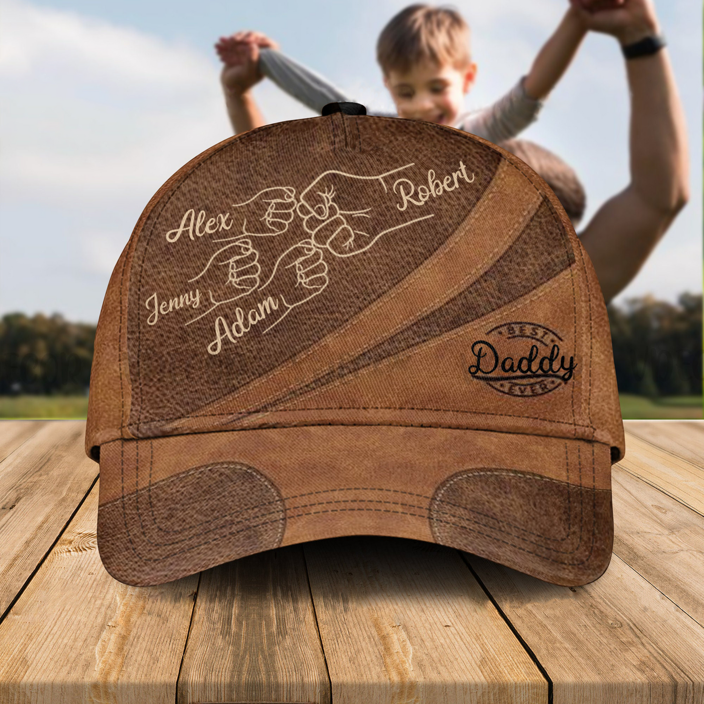 Best Dad Ever - Personalized Cap with Kid Names