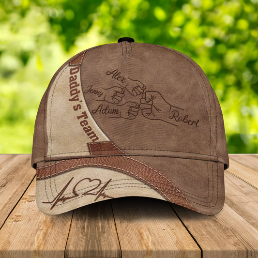 Best Dad Classic Cap - Personalized All Over Print Hat with Kid Names