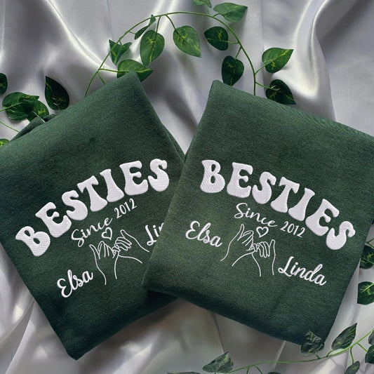 Personalisierter Bestickter Besties Pullover für Freundschaftsgeschenk