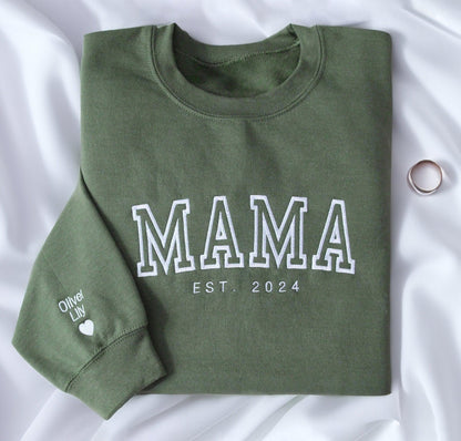 Individuell besticktes Mama-Sweatshirt, individuelles Mama-Geschenk - GiftHaus