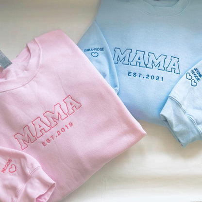 Individuell besticktes MAMA Sweatshirt - Personalisiertes Mama Geschenk - GiftHaus