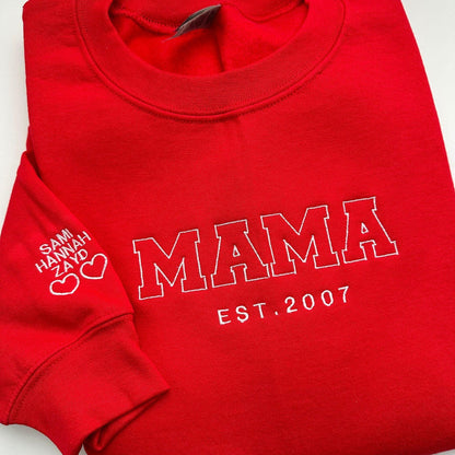 Individuell besticktes MAMA Sweatshirt - Personalisiertes Mama Geschenk - GiftHaus