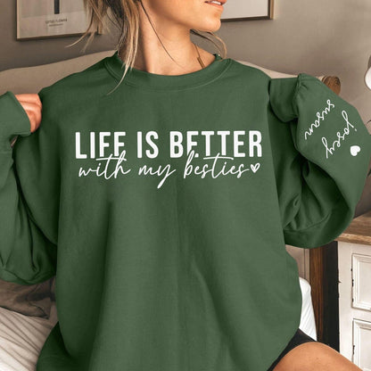 Individuelles 'Das Leben ist schöner mit meinem besten Freund' Sweatshirt und Hoodie - Bestie Geschenk - GiftHaus