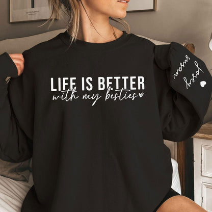 Individuelles 'Das Leben ist schöner mit meinem besten Freund' Sweatshirt und Hoodie - Bestie Geschenk - GiftHaus