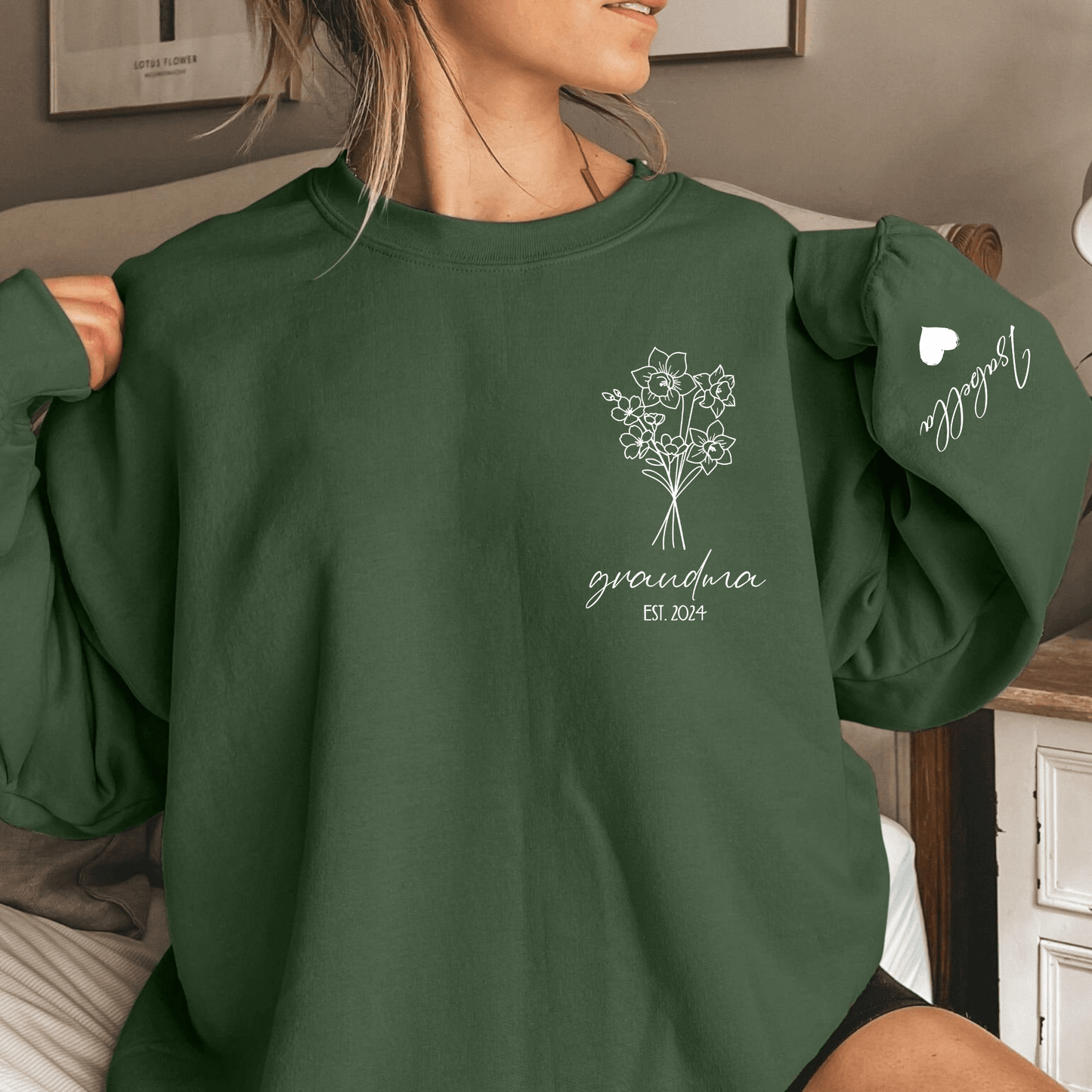 Individuelles Geburtsblumen-Sweatshirt - Für Großmütter - GiftHaus