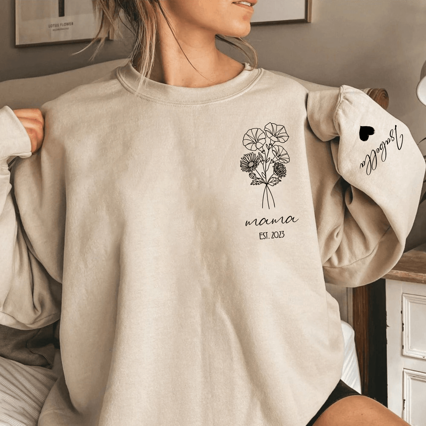 Individuelles Geburtsblumen-Sweatshirt - Für Mütter - GiftHaus