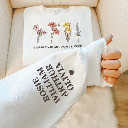 Individuelles Geburtsmonat Sweatshirt mit Geburtsblume Sweatshirt und Hoodie - Personalisiertes Geschenk Mama, Oma - GiftHaus
