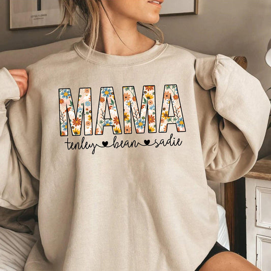 Individuelles Mama Sweatshirt mit Kindernamen - Geschenk für Mama - GiftHaus