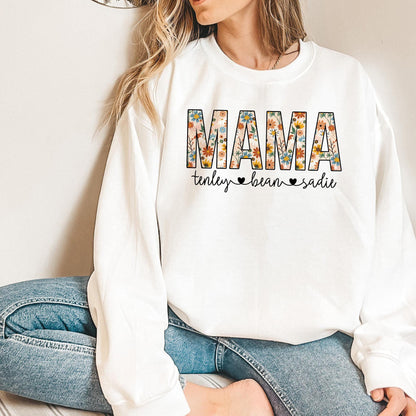 Individuelles Mama Sweatshirt mit Kindernamen - Geschenk für Mama - GiftHaus