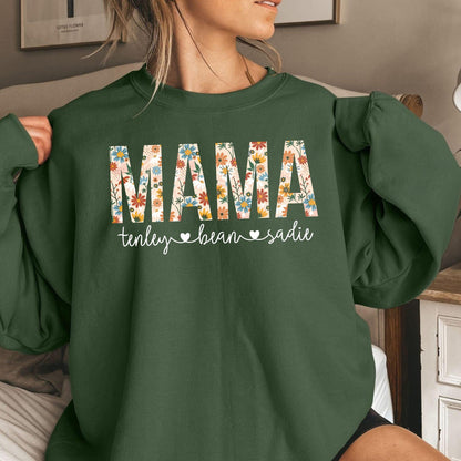 Individuelles Mama Sweatshirt mit Kindernamen - Geschenk für Mama - GiftHaus