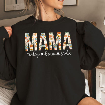 Individuelles Mama Sweatshirt mit Kindernamen - Geschenk für Mama - GiftHaus