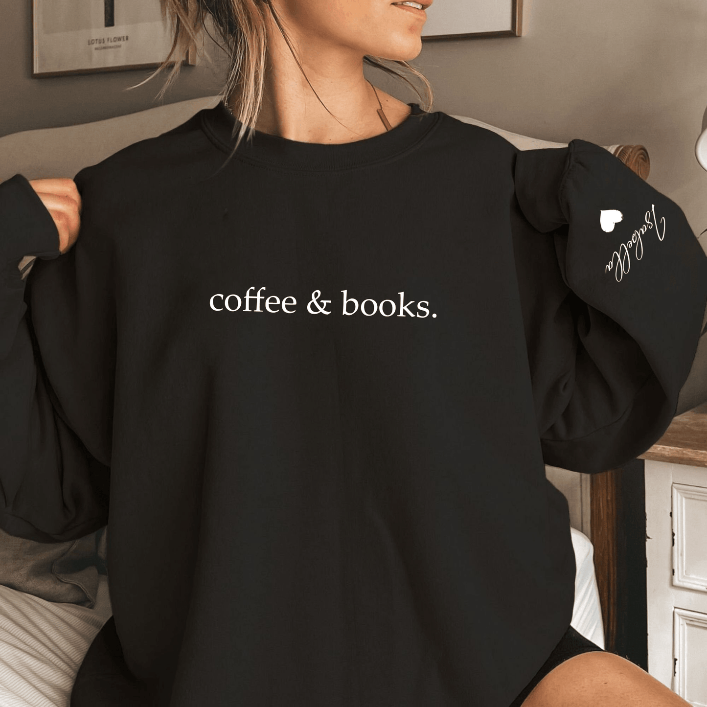 Kaffee & Bücher Personalisiertes Sweatshirt - Für Leseratten - GiftHaus