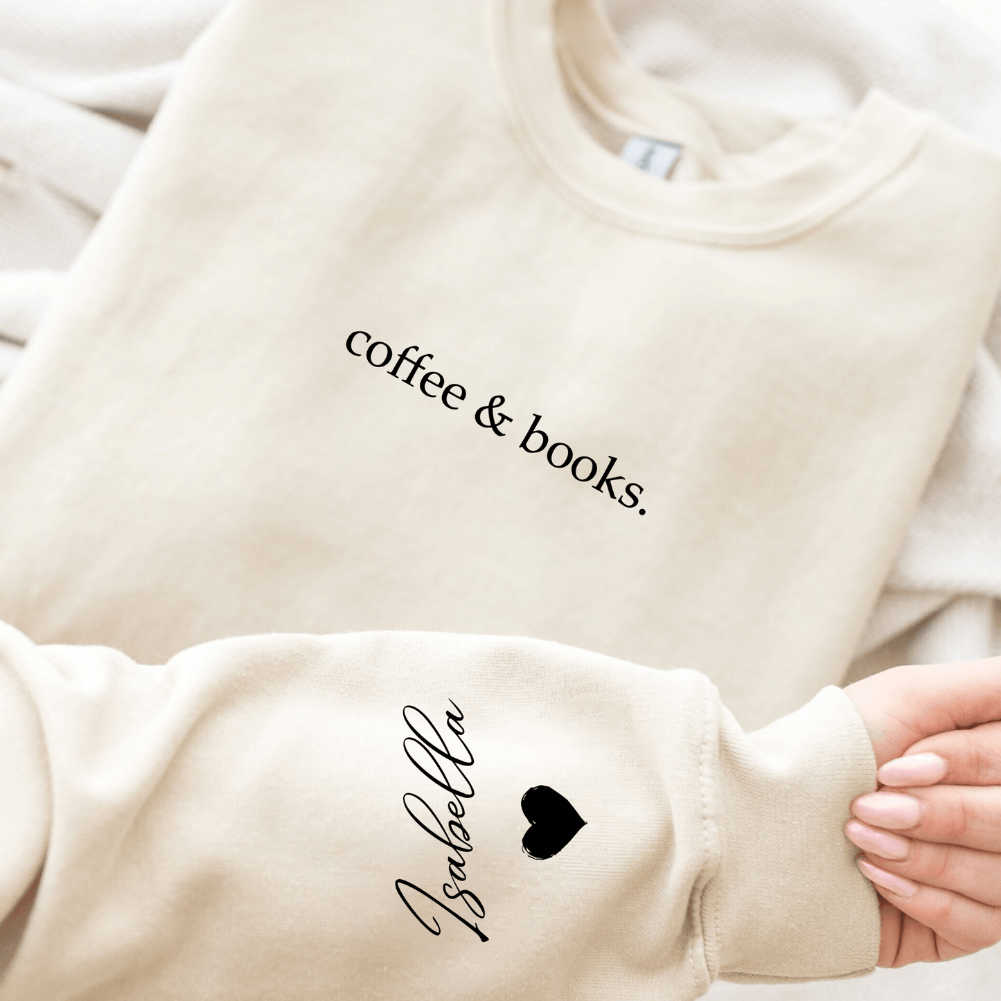 Kaffee & Bücher Personalisiertes Sweatshirt - Für Leseratten - GiftHaus