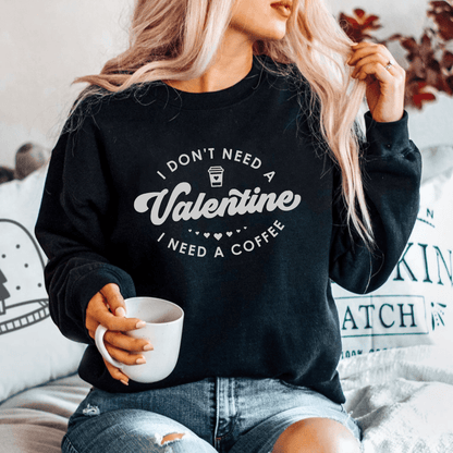 Kaffee statt Valentine Sweatshirt - Für Liebhaber des schwarzen Goldes - GiftHaus