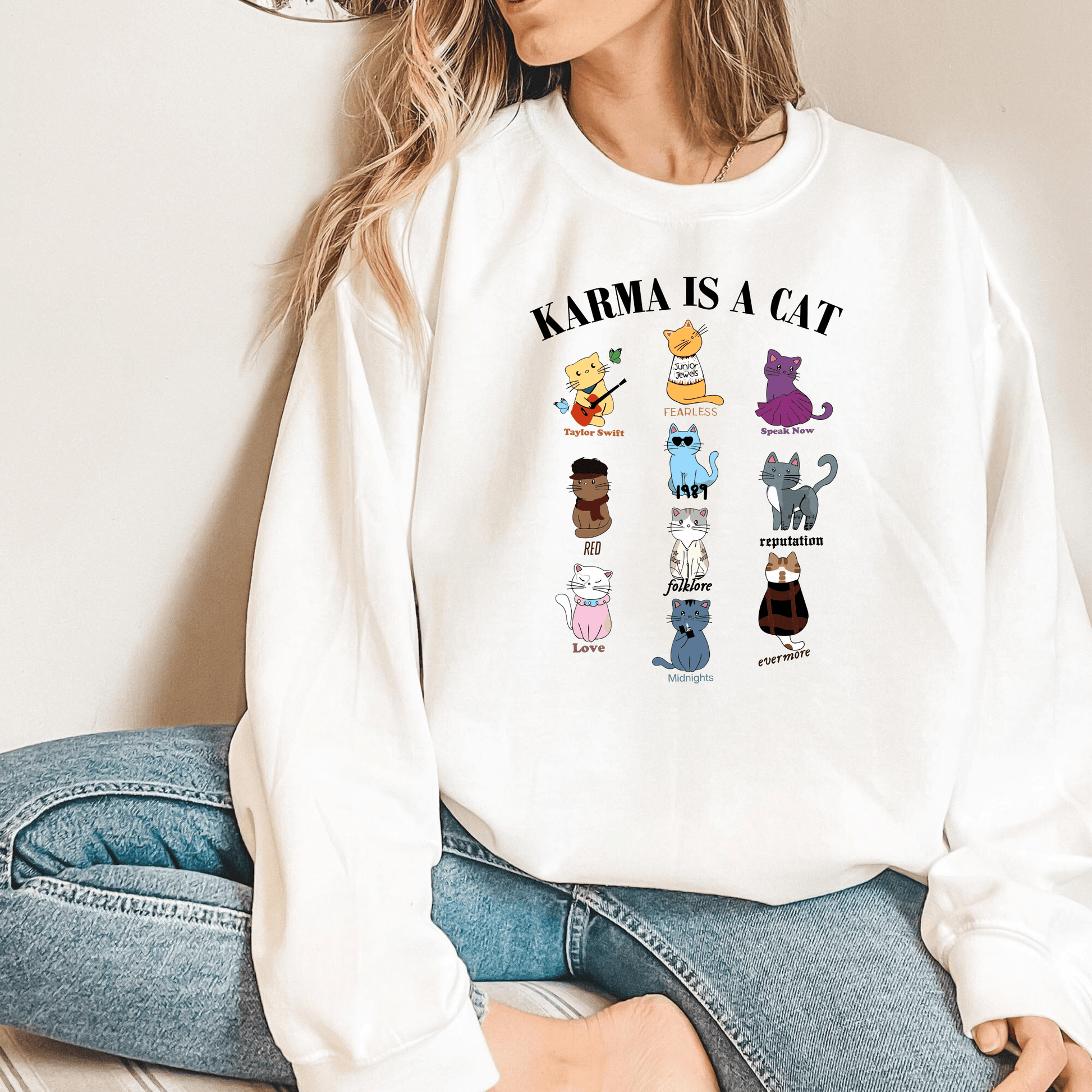 Karma ist eine Katze - Musikalische Katzen-Sweatshirts - GiftHaus