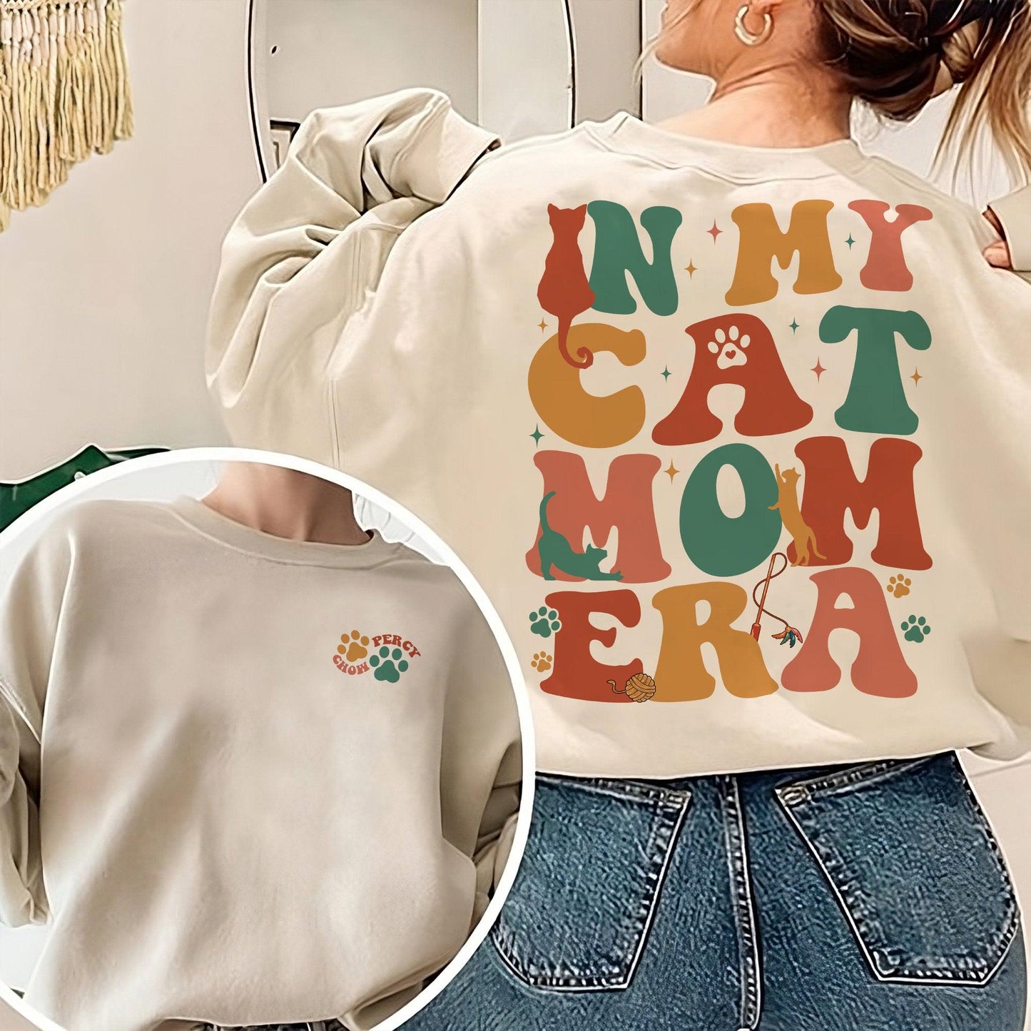 "Katzenmama Ära" Personalisiertes Sweatshirt - GiftHaus