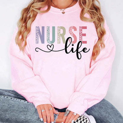 Krankenschwester Life Leopard Sweatshirt - Geschenk für Krankenschwester - GiftHaus