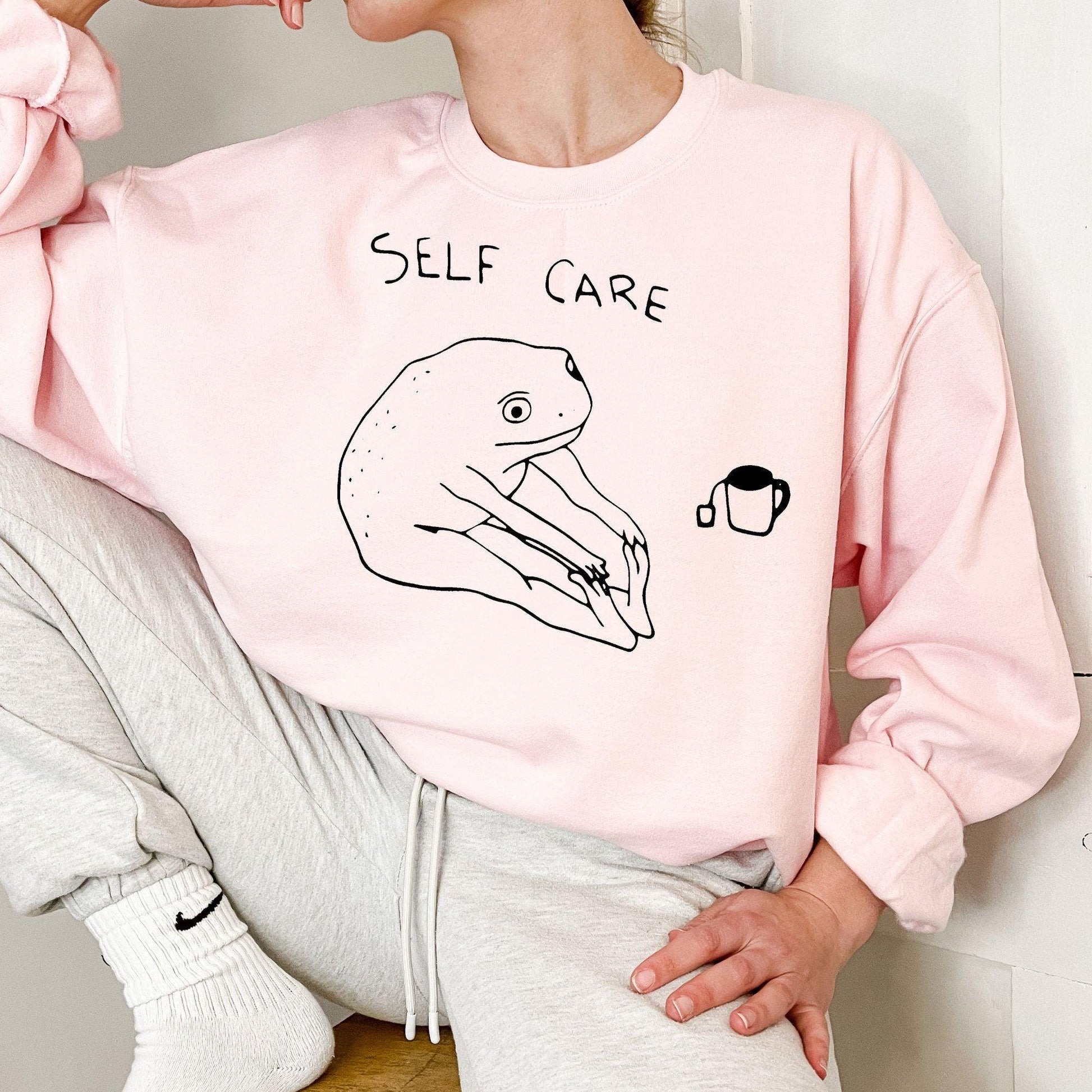 Lustiges Frosch Selbstpflege Sweatshirt - Positive Vibe Pullover - GiftHaus