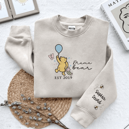 Mama Bär Bestickter Sweatshirt - Persönliches Geschenk zum Muttertag - GiftHaus