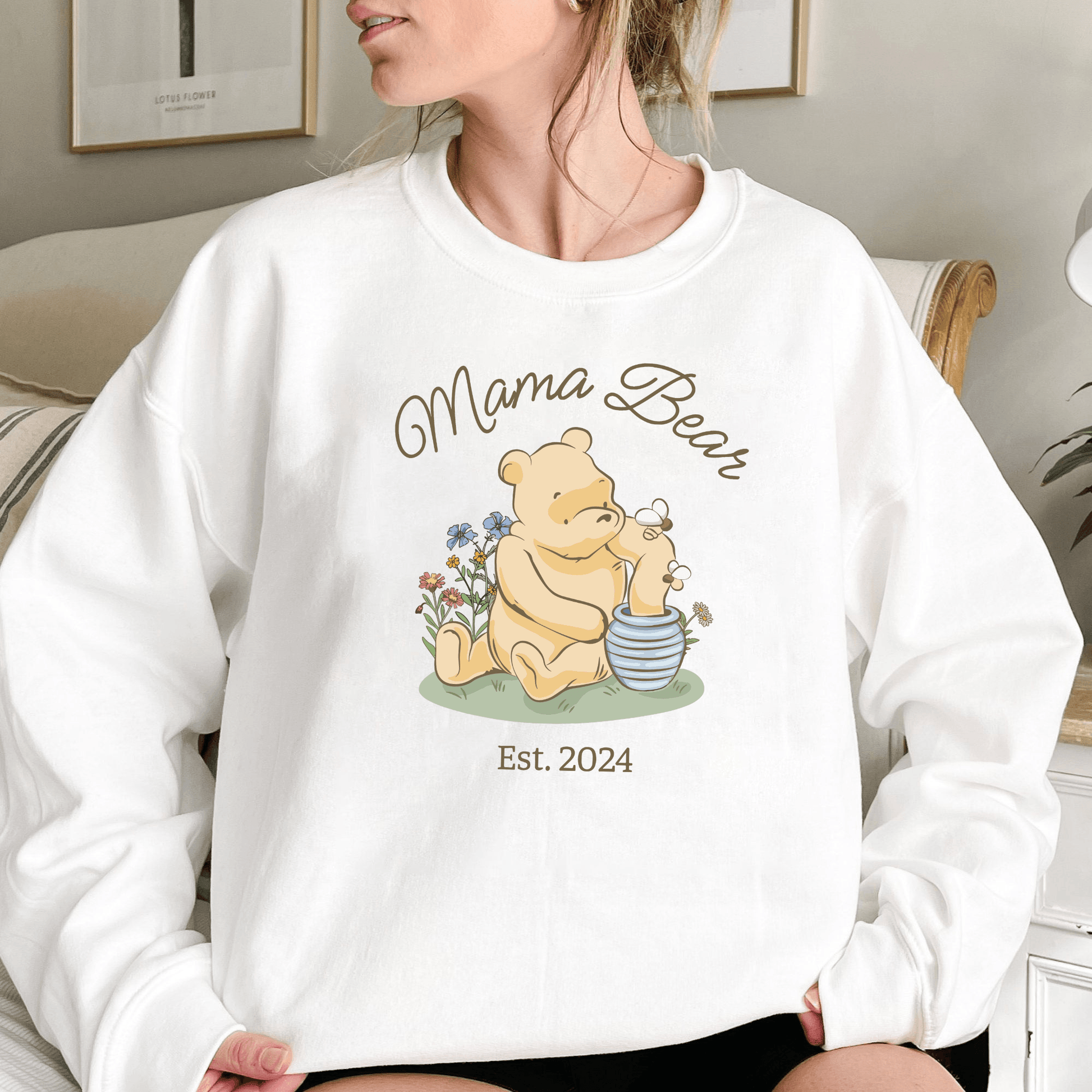 "Mama Bär Pooh" T-Shirt - Personalisierbares Geschenk für Mütter - GiftHaus