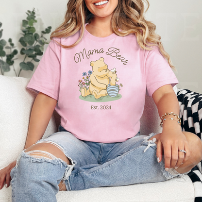 "Mama Bär Pooh" T-Shirt - Personalisierbares Geschenk für Mütter