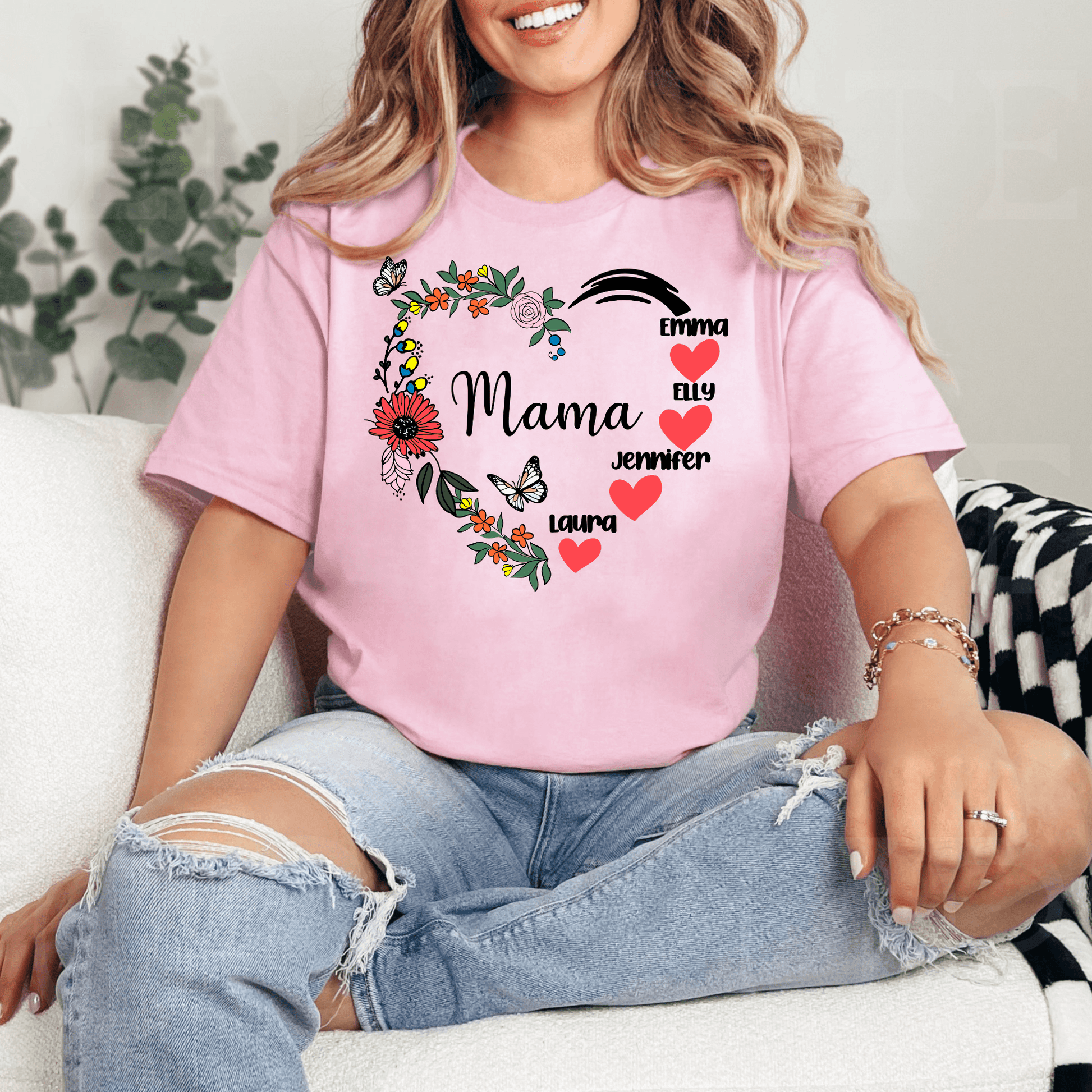 "Mama Herzkranz" Sweatshirt - Personalisiertes Geschenk für Mütter - GiftHaus