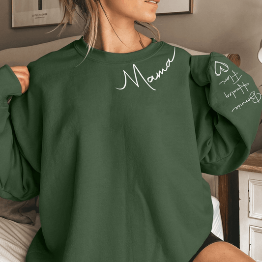 Mama Love Sweatshirt - Children's Names Tenderly on Sleeve - GiftHaus