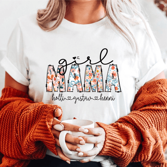 Mama von Mädels - Personalisiertes Blumen Design Geschenk - GiftHaus