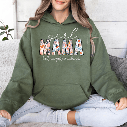 Mama von Mädels - Personalisiertes Blumen Design Geschenk - GiftHaus
