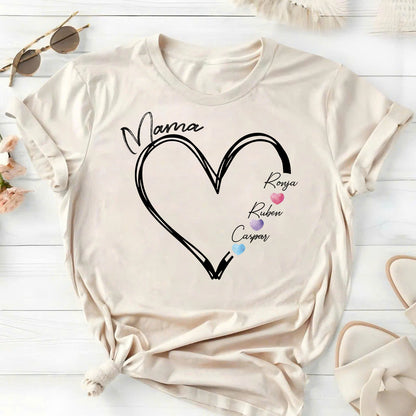 Personalisierter Mama-Sweatshirt mit Herz und Kindernamen