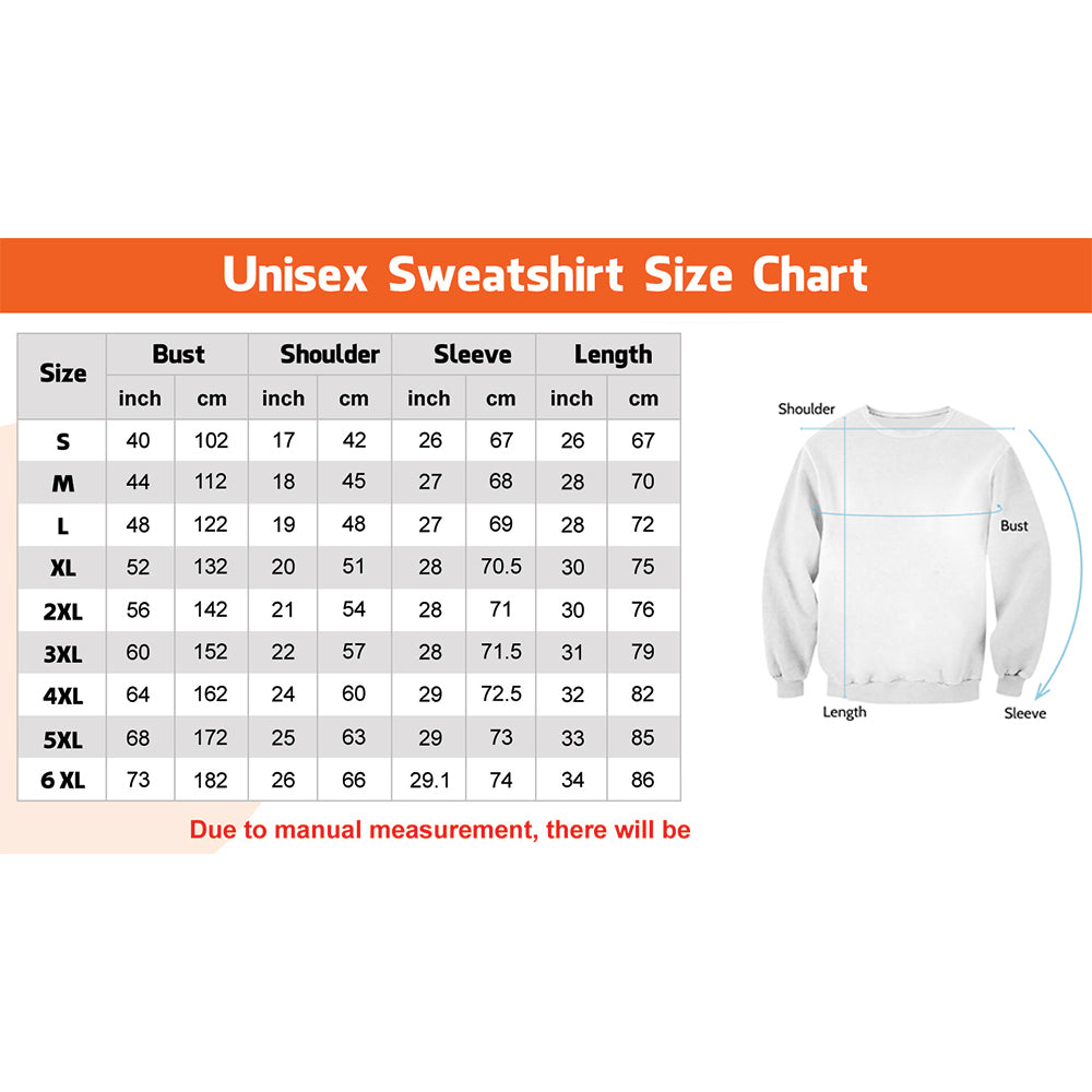 Unisex Weihnachts Crewneck Sweatshirt mit 3D Gesamtdruck und behaarter Brust