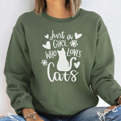 Nur ein Mädchen, das Katzen-Sweatshirt liebt - GiftHaus
