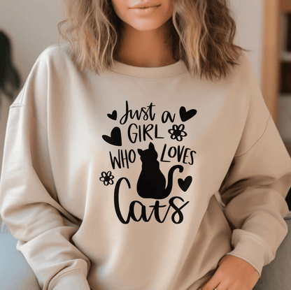 Nur ein Mädchen, das Katzen-Sweatshirt liebt - GiftHaus