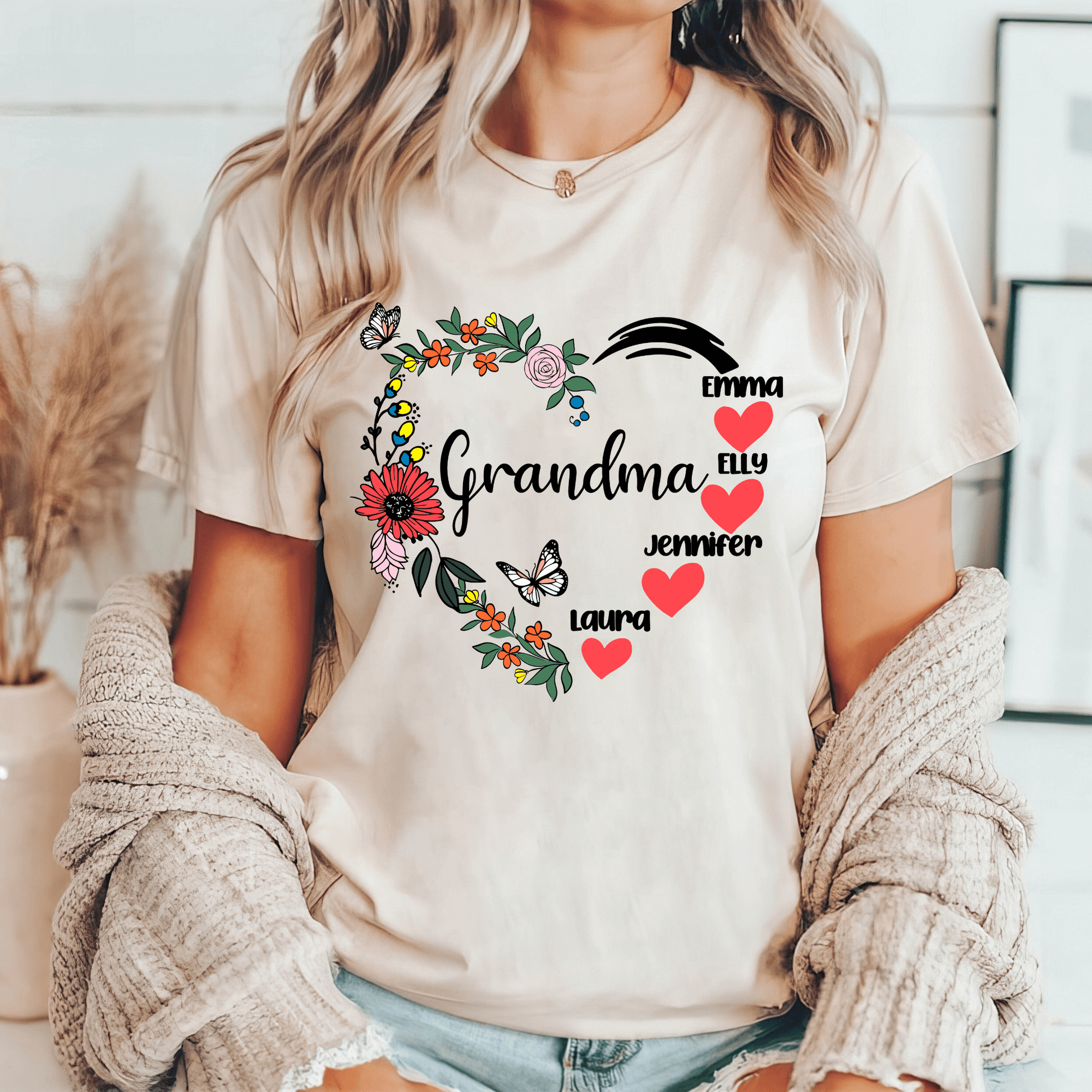 "Oma Herzkranz" Sweatshirt - Personalisiertes Geschenk - GiftHaus