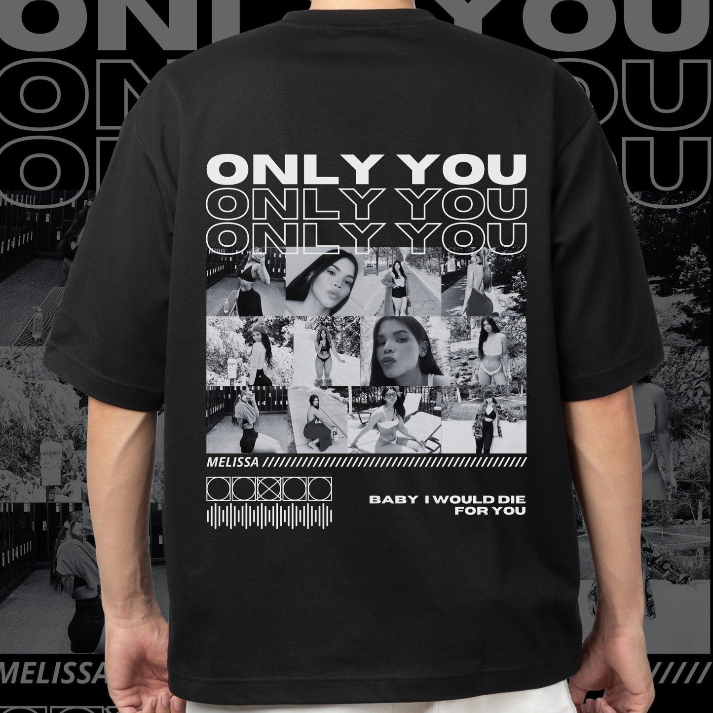 "Only You" - Personalisiertes Fotocollage-T-Shirt für die Freundin - GiftHaus
