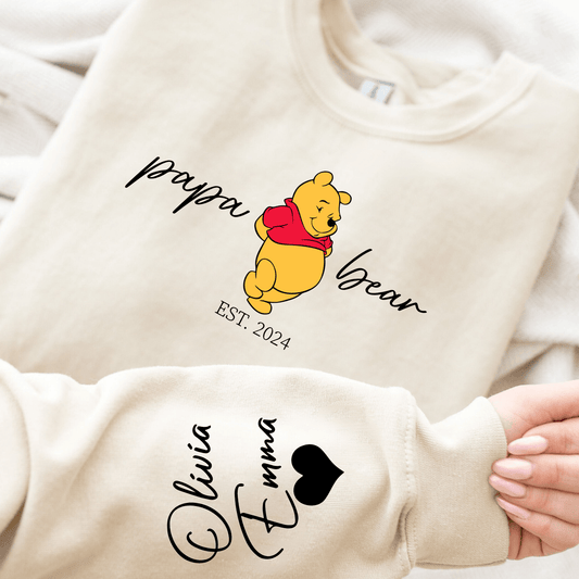 Papa Bär Persönliches Jahrgang-T-Shirt – Ein liebevolles Geschenk für Väter - GiftHaus