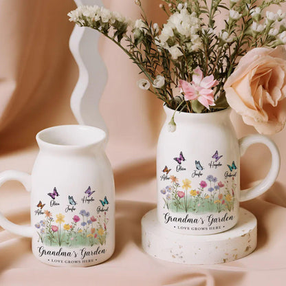 Personalised Grandma's Garden Flower Vase - Grandma Gift - GiftHaus
