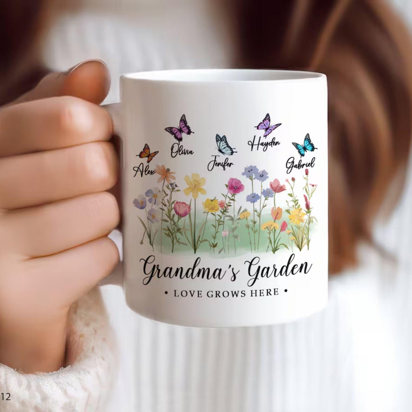 Personalised Grandma's Garden Flower Vase - Grandma Gift - GiftHaus