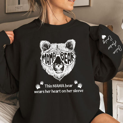 Personalisiert Diese Mama Bär trägt ihr Herz auf der Zunge mit Name Sweatshirt - GiftHaus