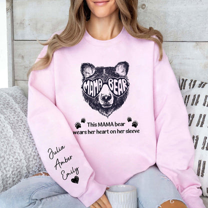 Personalisiert Diese Mama Bär trägt ihr Herz auf der Zunge mit Name Sweatshirt - GiftHaus