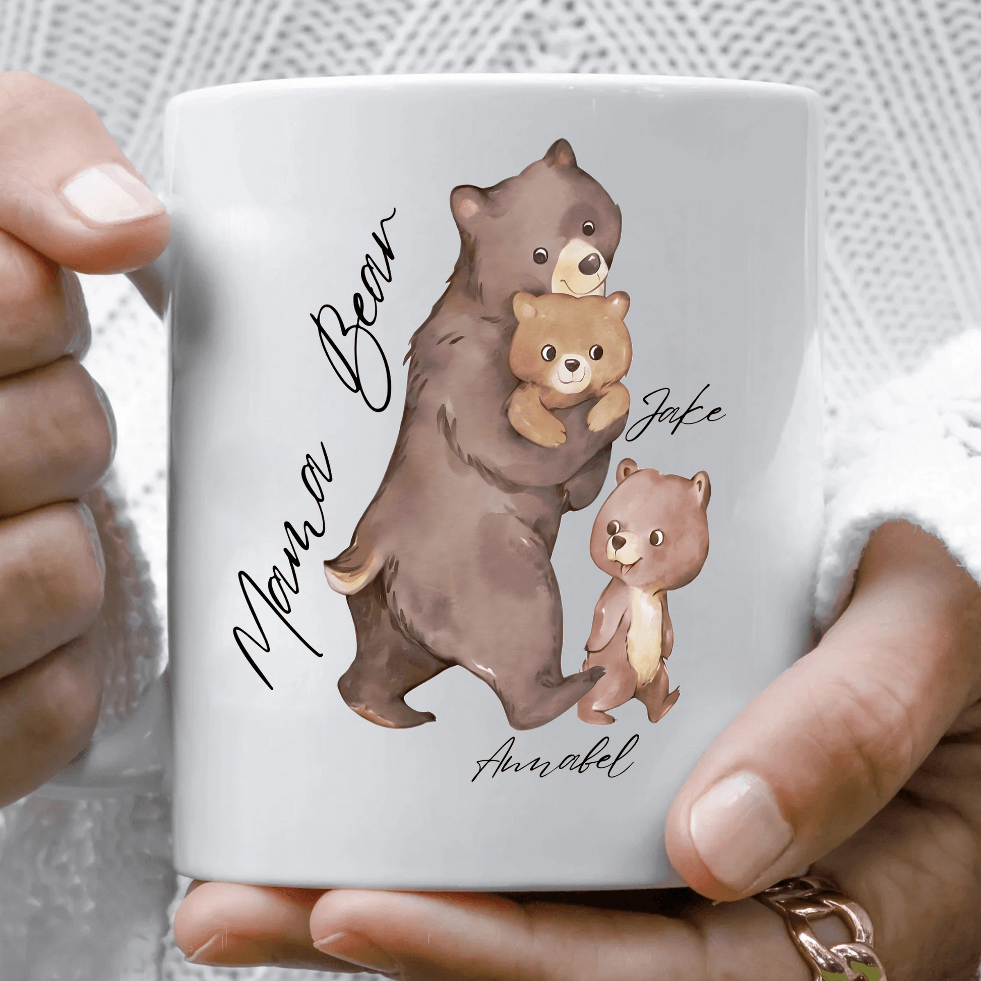 Personalisierte Familienbären-Tasse - Geschenk für Mütter - GiftHaus