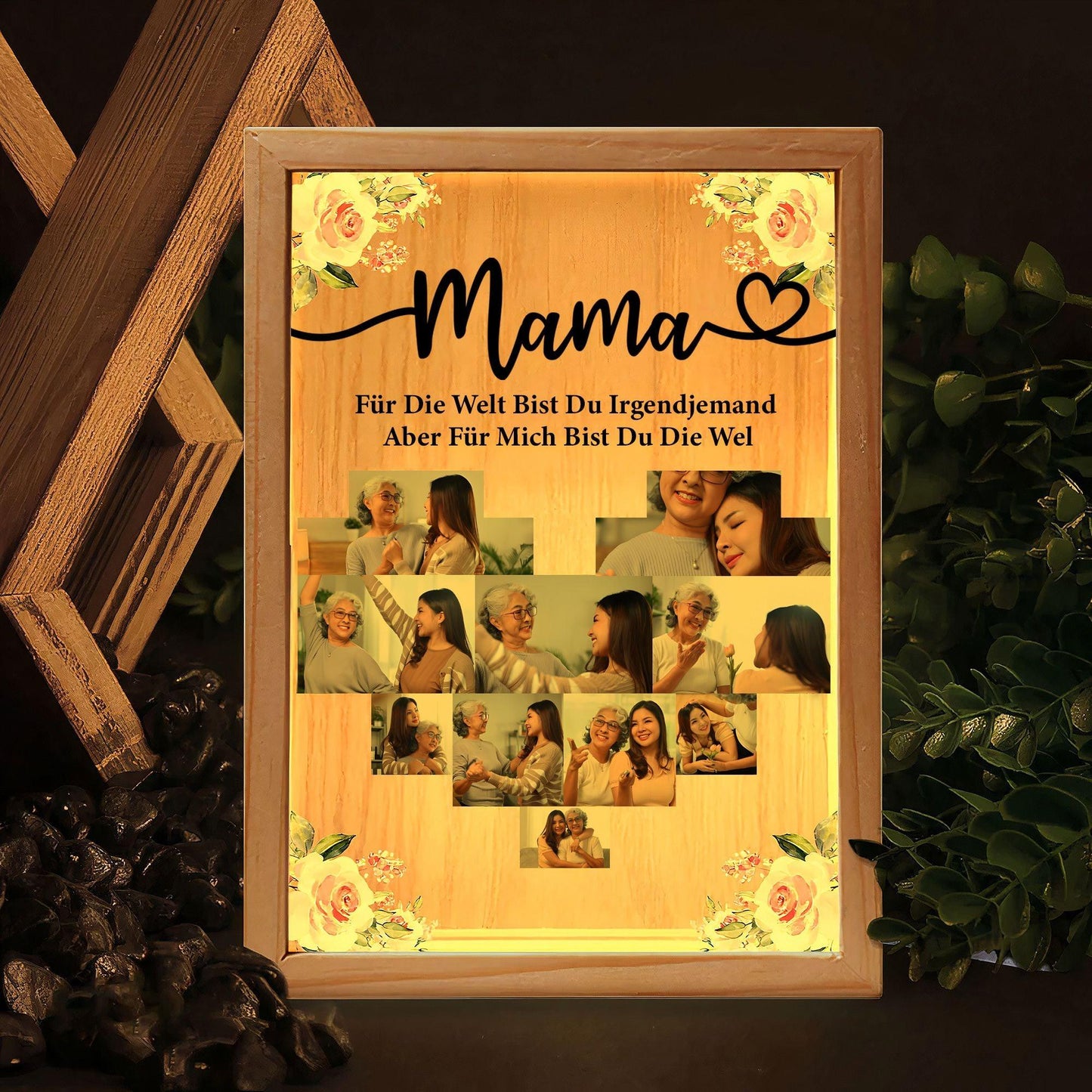 Personalisierte Fotorahmen-Leuchtbox für Mama - GiftHaus