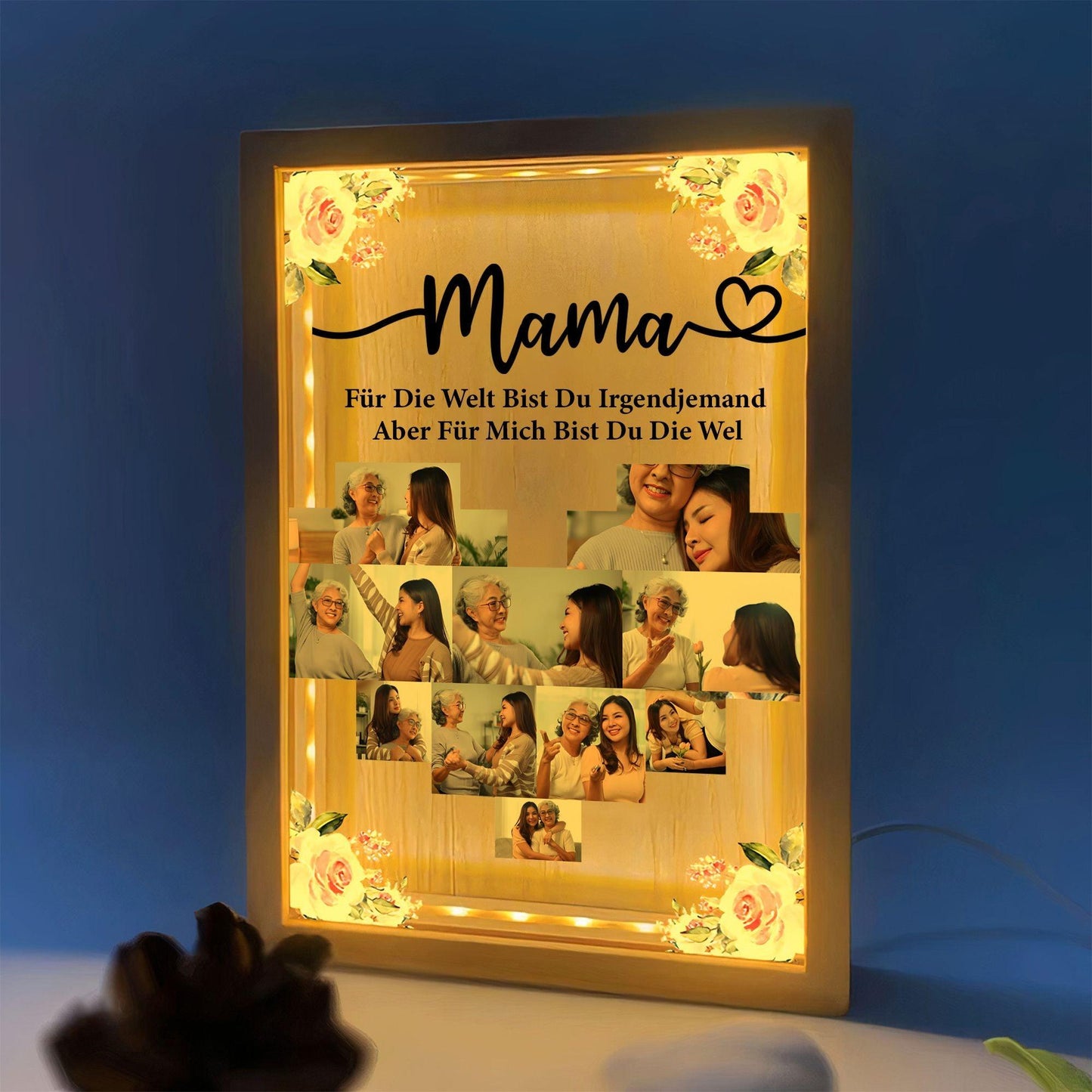 Personalisierte Fotorahmen-Leuchtbox für Mama - GiftHaus