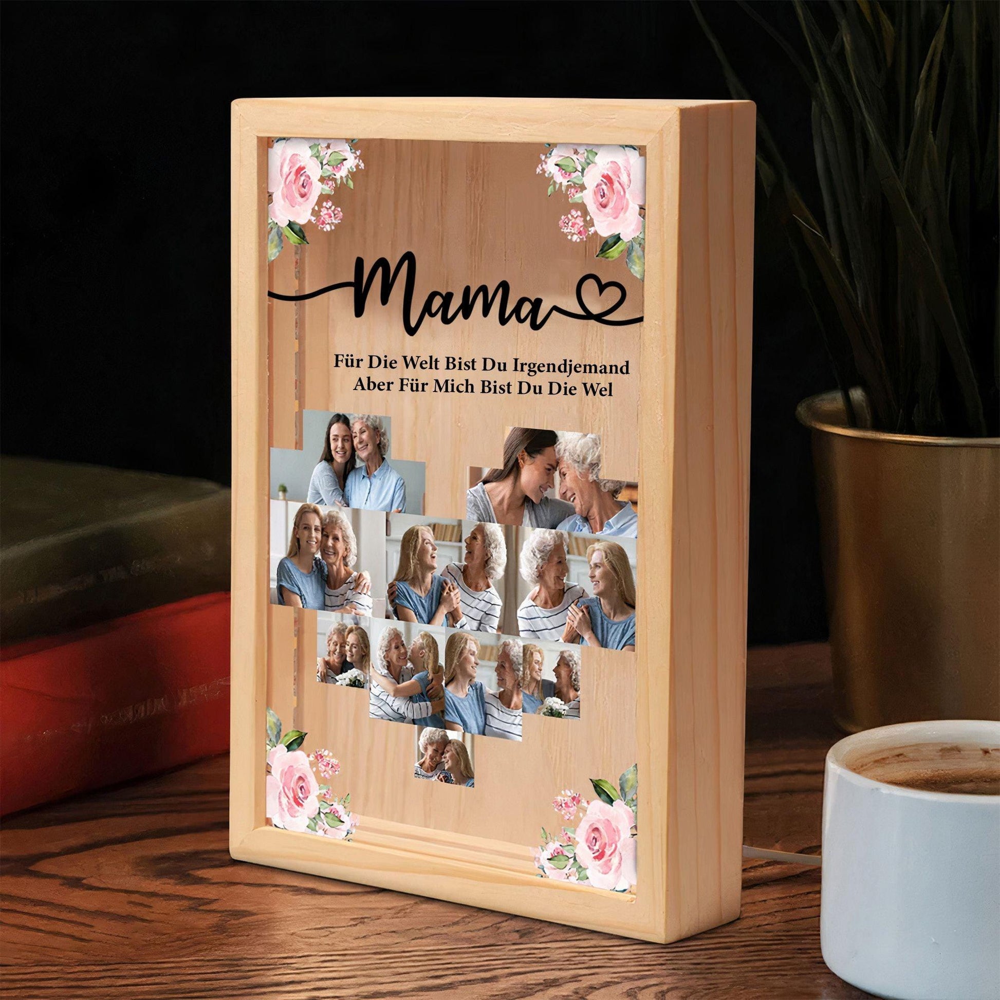 Personalisierte Fotorahmen-Leuchtbox für Mama - GiftHaus