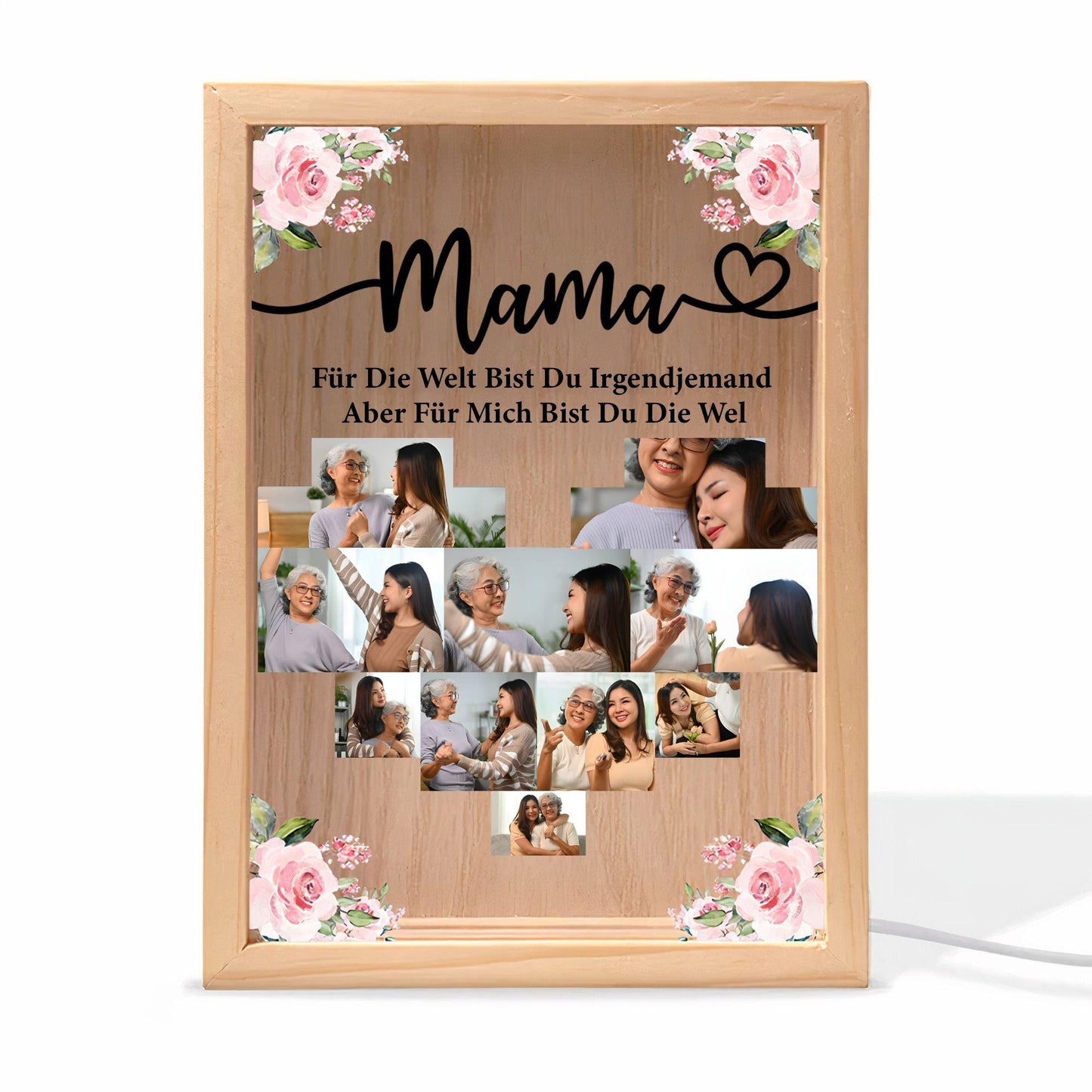 Personalisierte Fotorahmen-Leuchtbox für Mama - GiftHaus