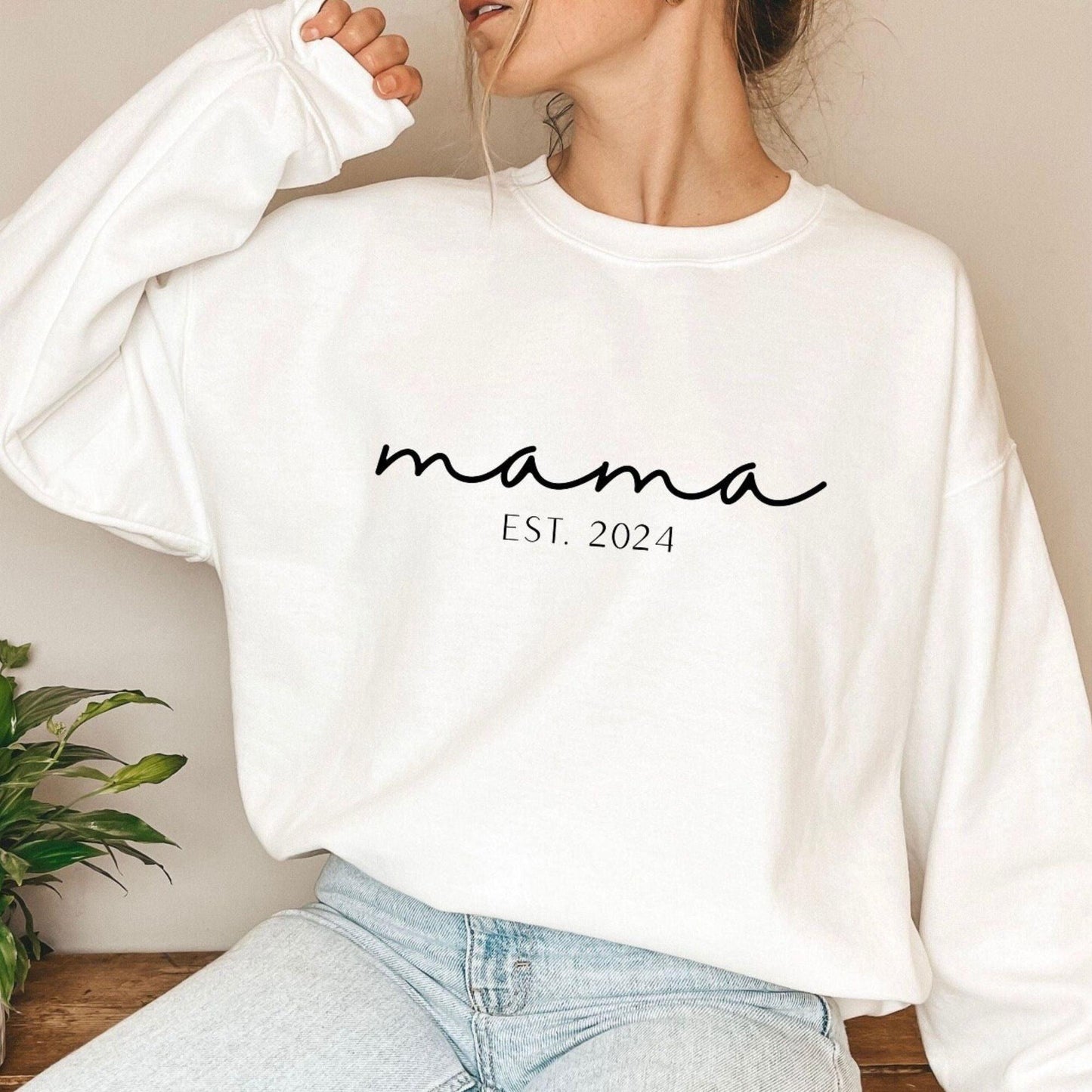 Personalisierte Mama Est. 2024, individuelle Sweatshirts für Mütter - GiftHaus