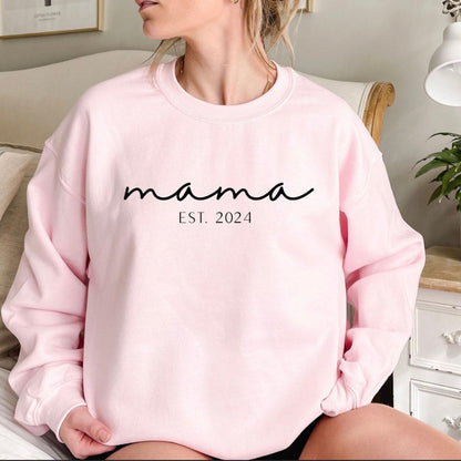 Personalisierte Mama Est. 2024, individuelle Sweatshirts für Mütter - GiftHaus