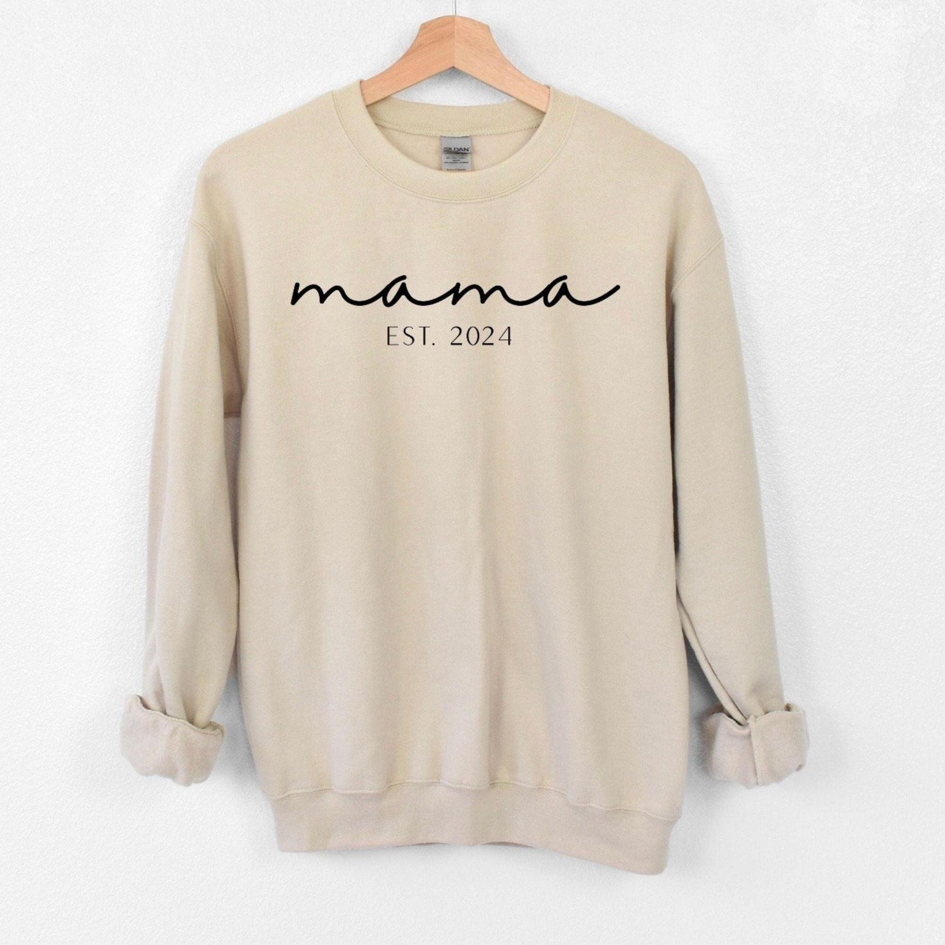 Personalisierte Mama Est. 2024, individuelle Sweatshirts für Mütter - GiftHaus